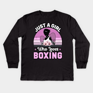 Just A Girl Who Loves Boxing Kids Long Sleeve T-Shirt